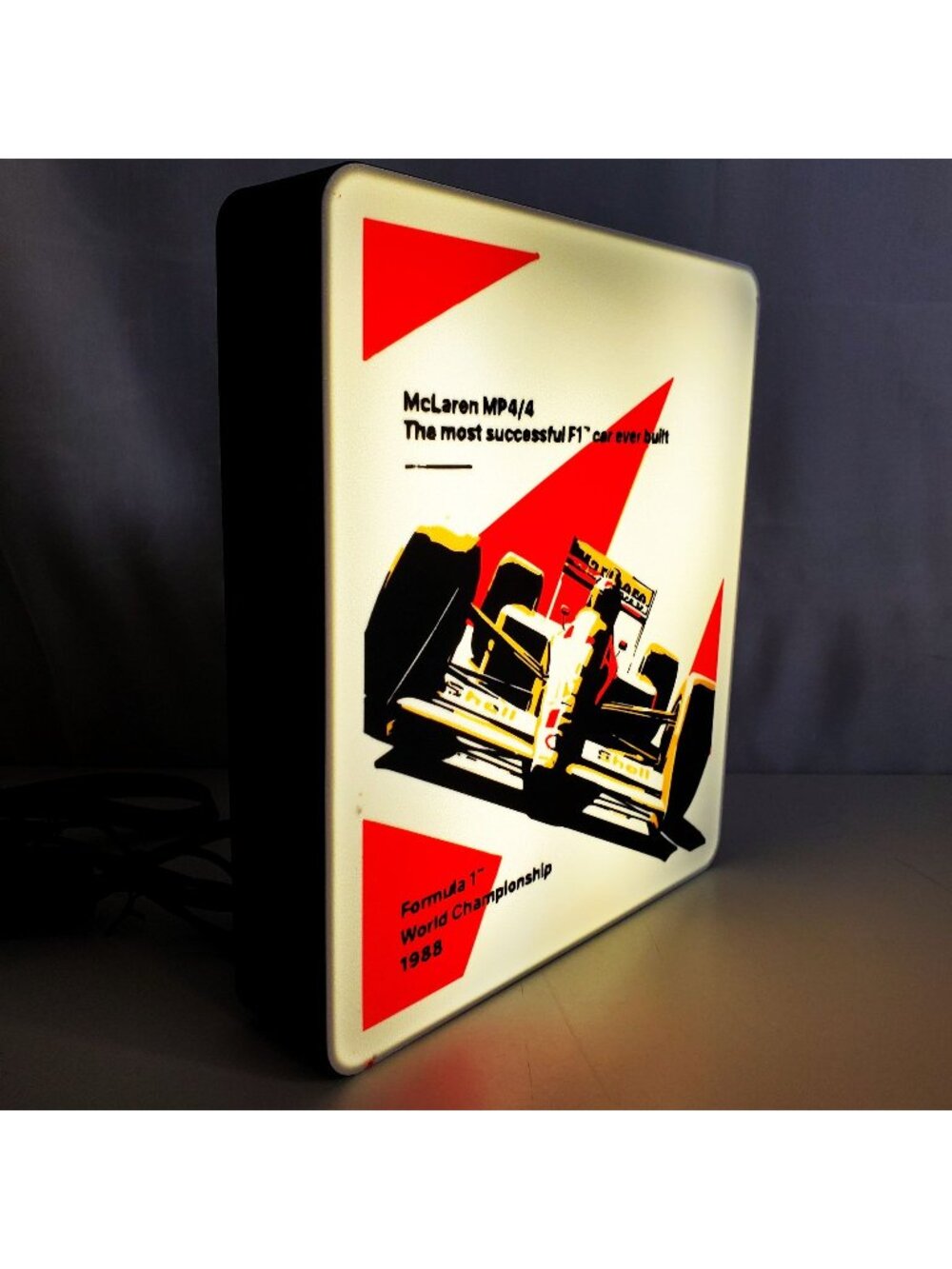 McLaren MP4/4 F1 Light Box Sign - 1988 World Championship LED Sign with Dimmer -